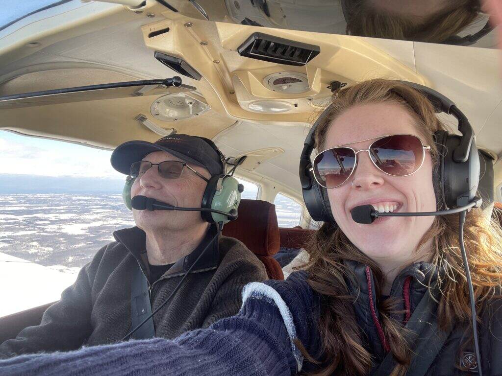 Nicholas Maxwell flying with his daughter
