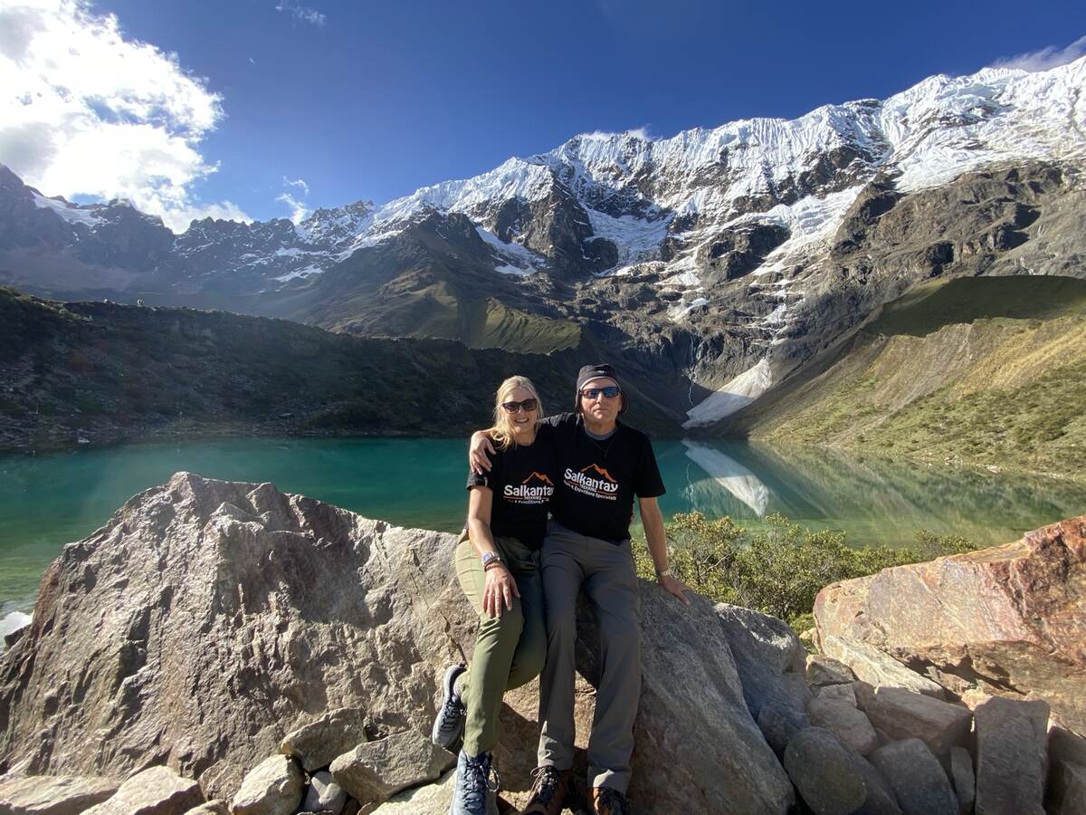 Nicholas and Christa Maxwell at Lake Humantay in Peru