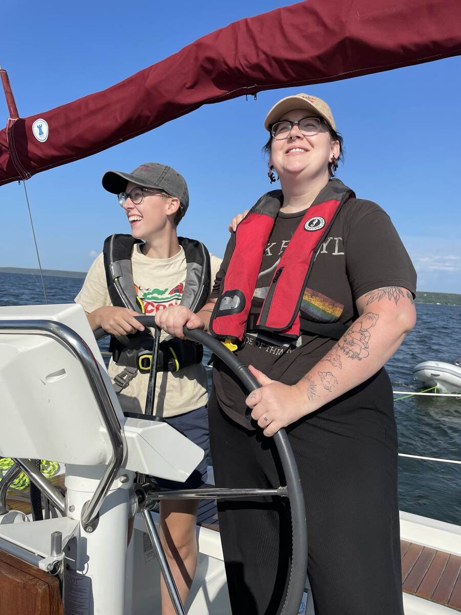 Lexi and Becca sailing