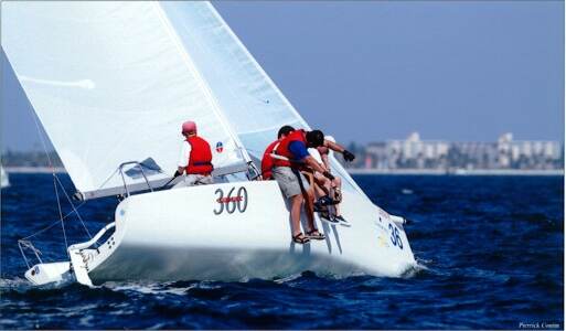 A Melges 24 racing in Key West