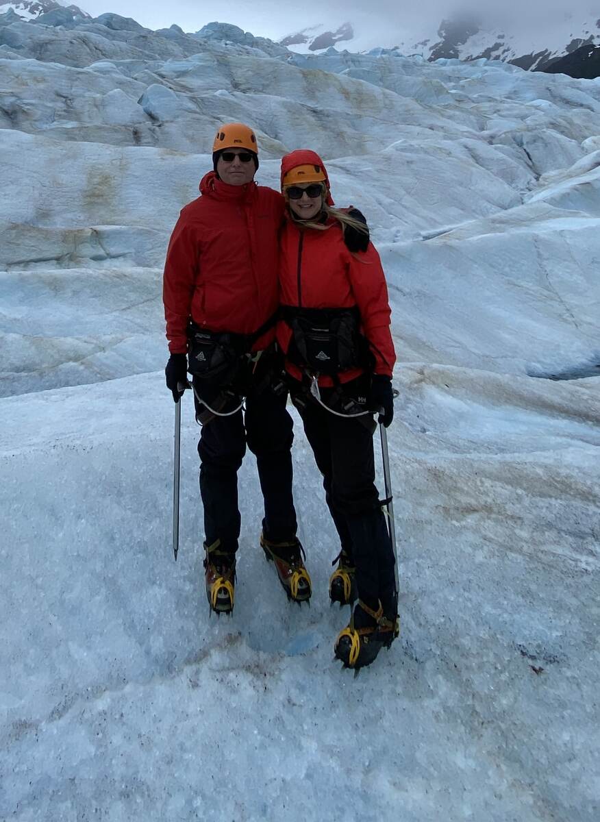 Nicholas Maxwell and his wife on Mendenhall Glacier