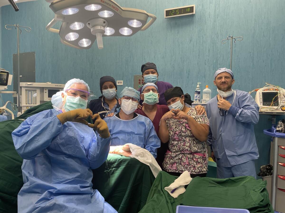 The surgical mission team together in an operating room in Nicaragua