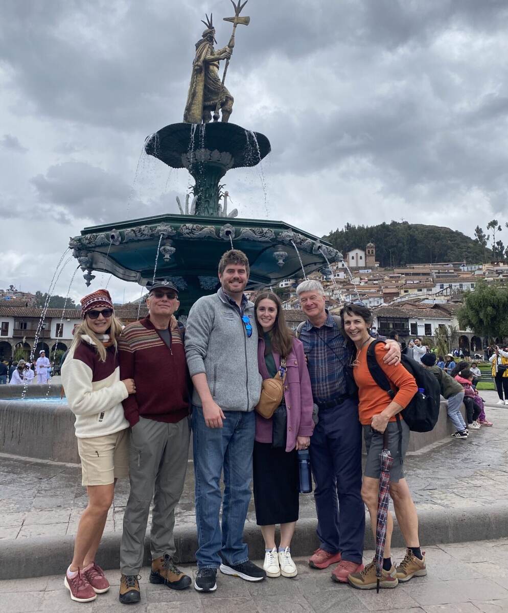 Nicholas Maxwell with Christa, Atlee, Audrey, Mike, and Jackie in Cusco, Peru
