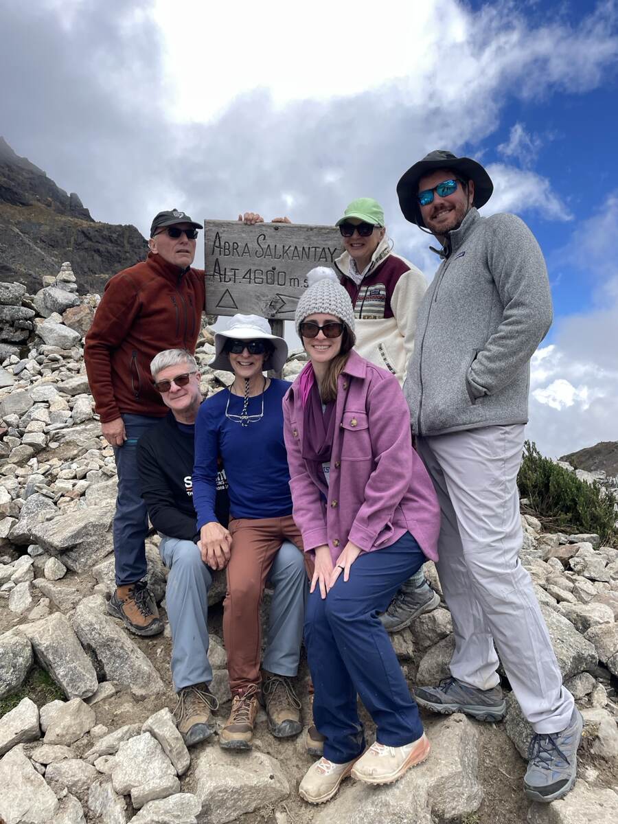 Traveling companions at Abra Salkantay at 4,630 meters in Peru