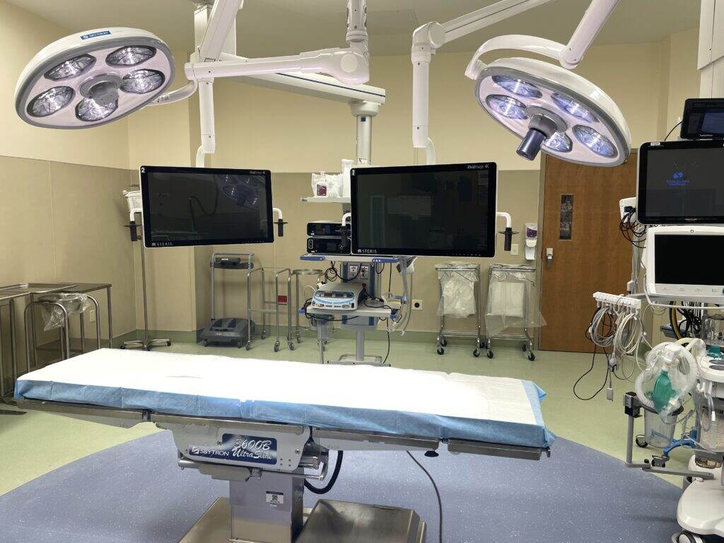 A laparoscopic operating room.