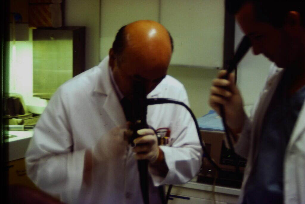 Learning endoscopy, old style.