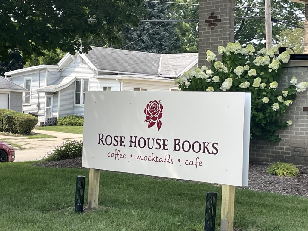 Rose House Books sign